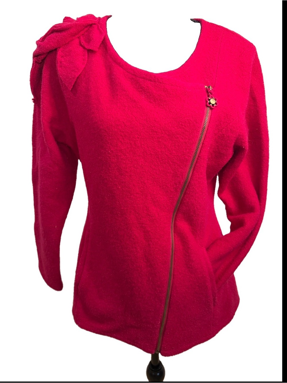 Anthropologie Sleeping on Snow boiled Wool Cardigan, size Large